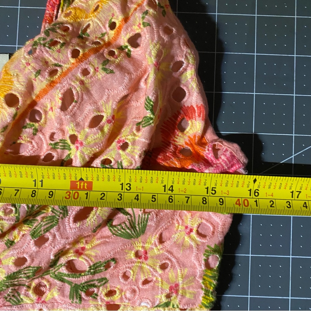 Farm Rio Printed Eyelet Asymmetrical Dress Medium - Picture 12 of 14